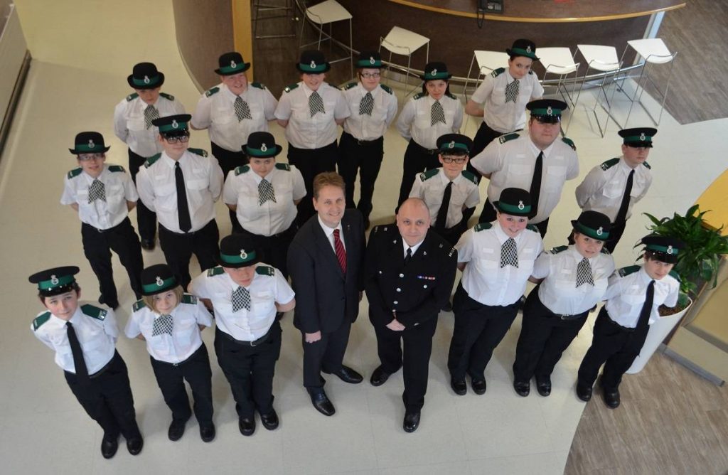 Matthew Ellis and Special Constable Tim Harris with the Cannock cadets