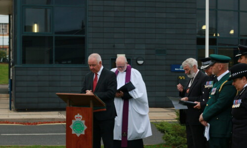 Ben Adams speaking during Emergency Services Day