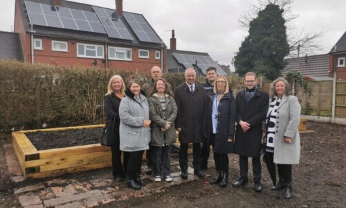 Ben Adams with Blurton Community Garden volunteers and partners