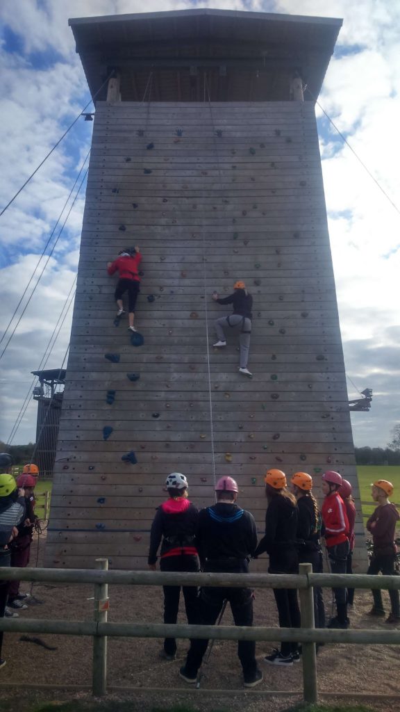 Cadets on the climbing wall