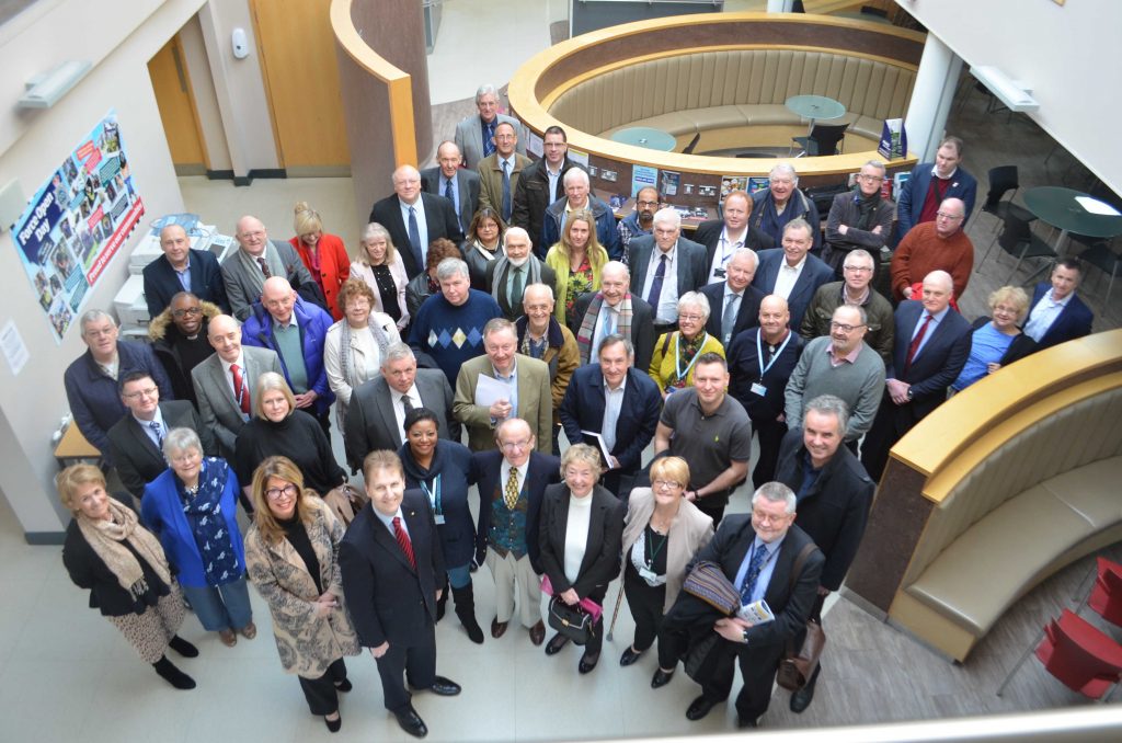 Deputy PCC Sue Arnold and PCC Matthew Ellis both fron left with panel members at the Accountability Conference