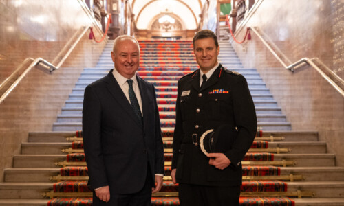 Commissioner Ben Adams with Glynn Luznyj