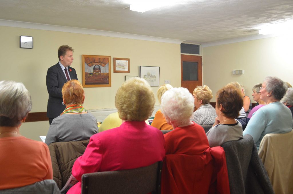 Matthew Ellis speaking with Rugeley WI