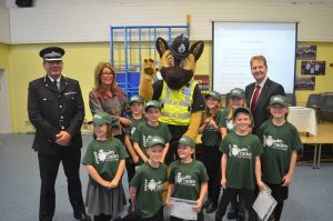 PCC Matthew Ellis DPCC Sue Arnole and ACC Adderley with Junior Cadets at Etching Hill website