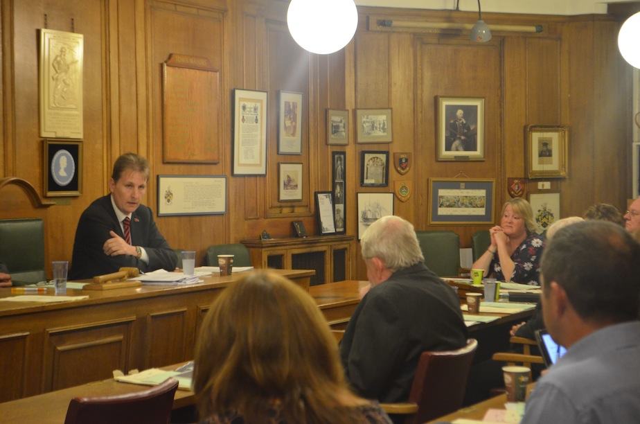 PCC Matthew Ellis at Stone Town Council meeting