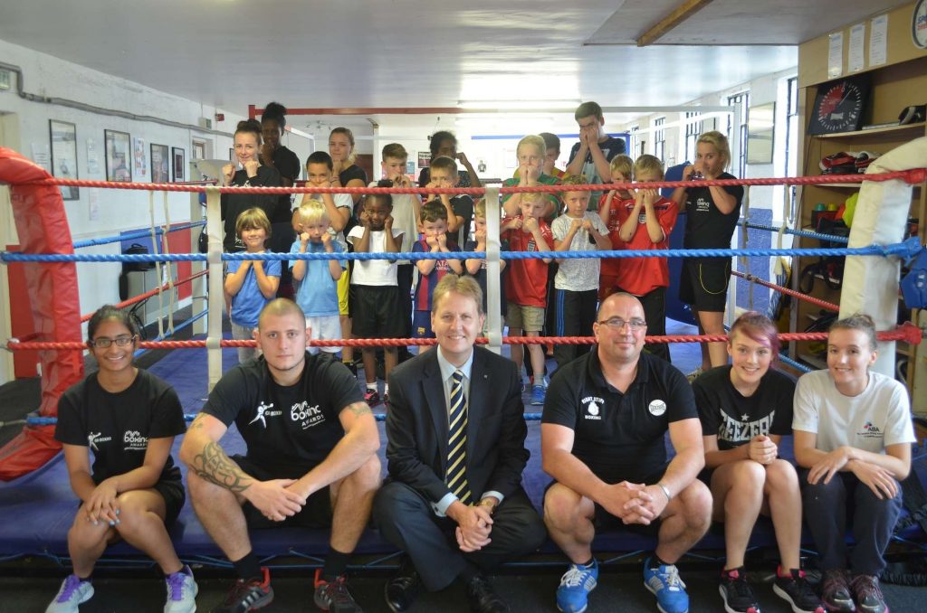 PCC Matthew Ellis coaches of Right Stuff and youngsters involved in boxing