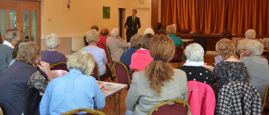 PCC Matthew Ellis speaking to Marchington WI members