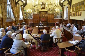 PCC Matthew Ellis speaks at the public meeting in Lichfield
