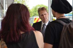 PCC Matthew Ellis talks to Tesco shoppers in Stafford