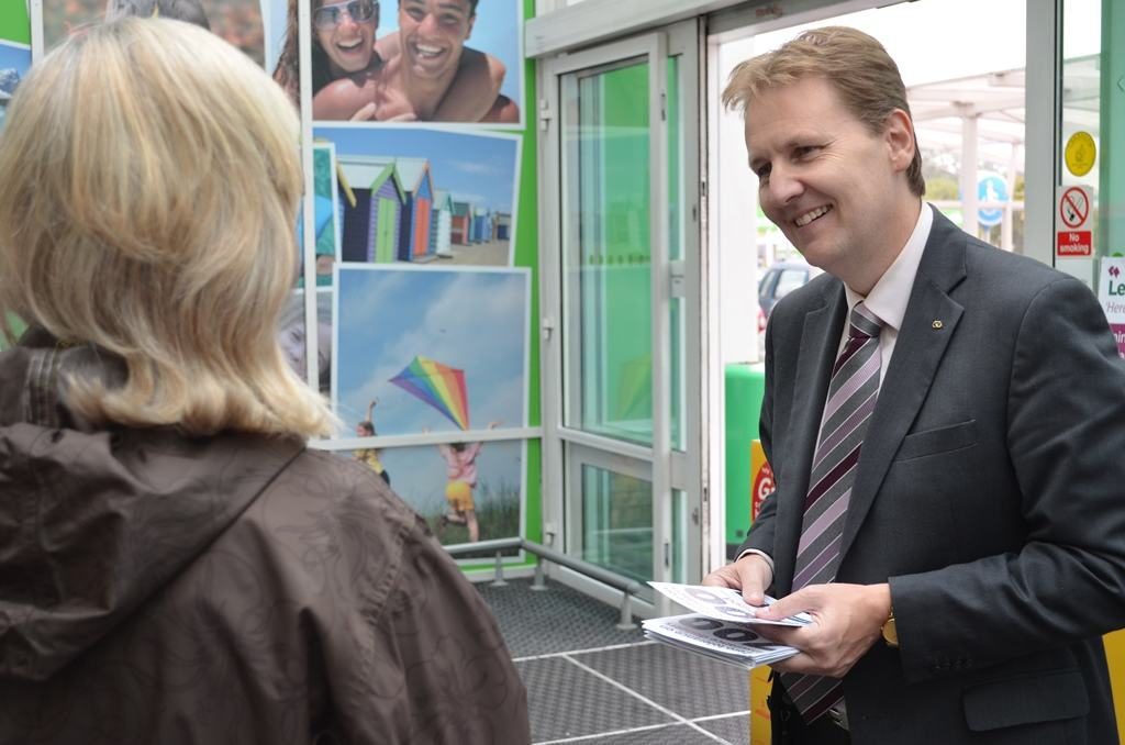 PCC Matthew Ellis talks to a shopper