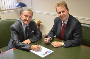 PCC Matthew Ellis with Lichfield District Council Leader Councillor Mike Wilcox