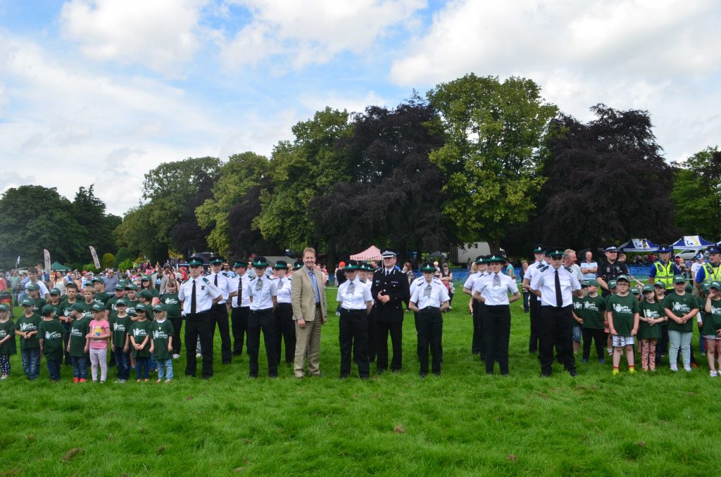 PCC Matthew Ellis with Staffordshire Police Cadets Junior Cadets and Volunteers