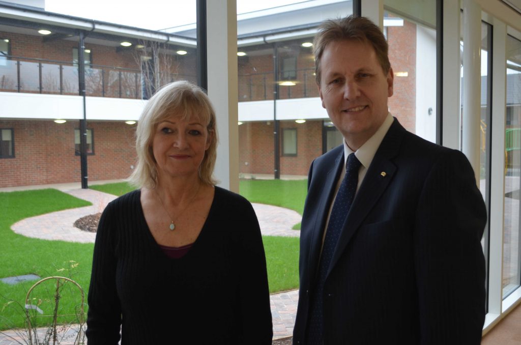 PCC Matthew Ellis with Staffordshire Womens Aid Chief Executive Dickie James