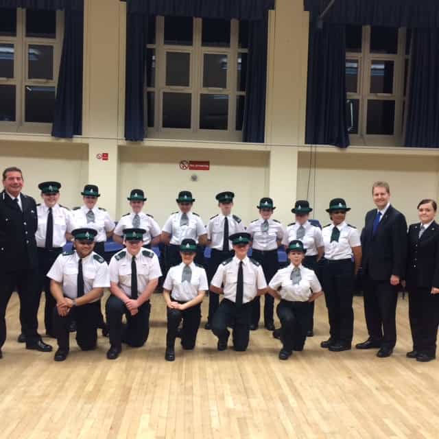 PCC matthew Ellis ACC Nick Adderley and Codsall Police Cadets