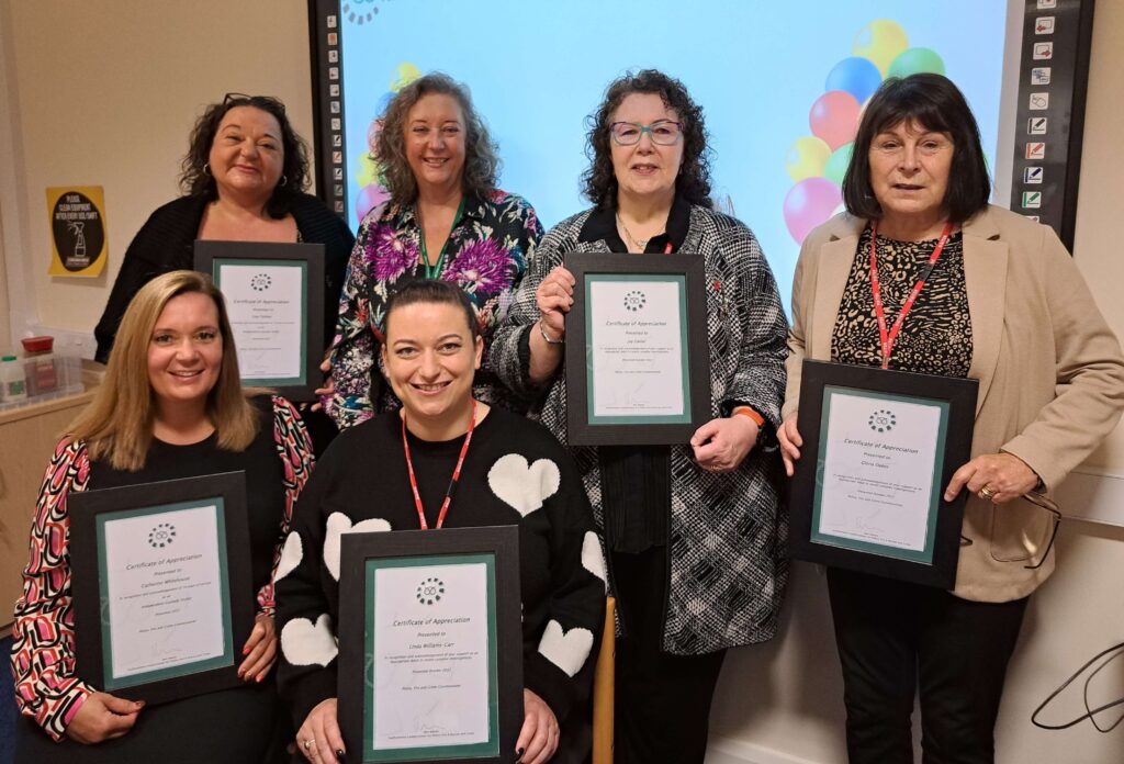 Volunteers receiving awards