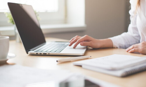 typing on the computer